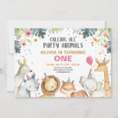 Feitelijke dieren Safari Gold Girl Kaart (Voorkant)