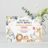 Feitelijke dieren Safari Gold Girl Kaart (Staand voorkant)