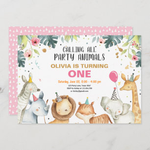 Feitelijke dieren Safari Gold Girl Kaart