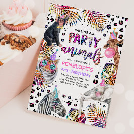 Feitelijke dieren Safari Rainbow Cheetah Birthday Kaart