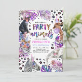 Feitelijke dieren Safari Rainbow Cheetah Birthday Kaart (Staand voorkant)