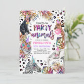 Feitelijke dieren Safari Rainbow Cheetah Birthday Kaart (Staand voorkant)