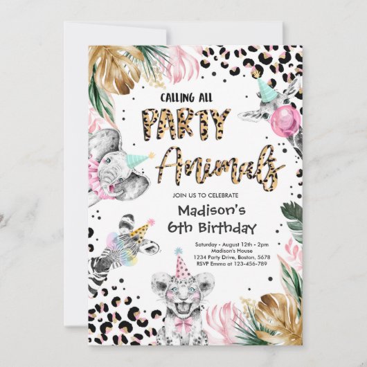 Feitelijke dierentuin op vliegdag Wild Safari Kaart (Voorkant)