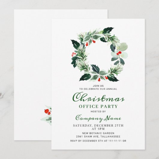 Feitelijke Holly-kerstfeestdag Kaart (Voorkant / Achterkant)