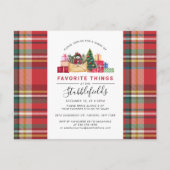 Feitelijke kerstfeestdag Favoriete Dingen Uitnodiging Briefkaart (Voorkant)