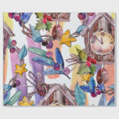 Feitelijke kerstillustratie Verpakkingspapier Cadeaupapier (Vlak)