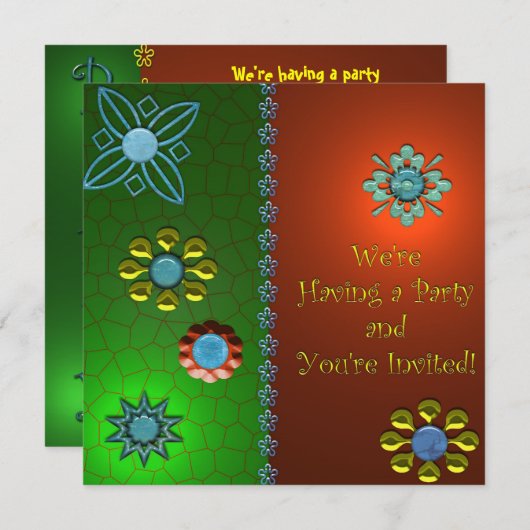 Feitelijke partijuitnodiging kaart (Voorkant / Achterkant)