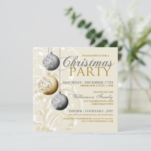Feitelijke uitnodiging voor kerstfeest (Staand voorkant)