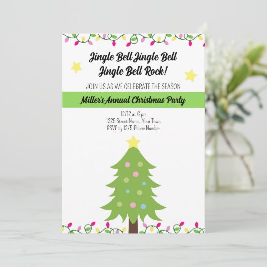Feitelijke uitnodiging voor kerstfeest (Staand voorkant)
