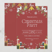 Feitelijke uitnodiging voor kerstfeest (Voorkant / Achterkant)