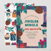 Feitelijke uitnodiging voor kerstfeest (Voorkant / Achterkant)