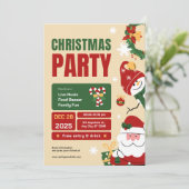 Feitelijke uitnodiging voor kerstfeest (Staand voorkant)