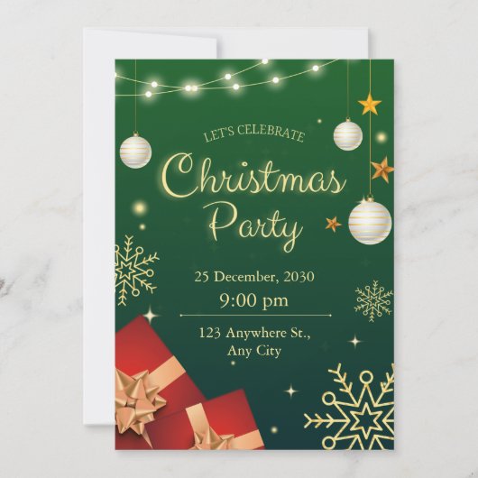 Feitelijke uitnodiging voor kerstfeest (Voorkant)