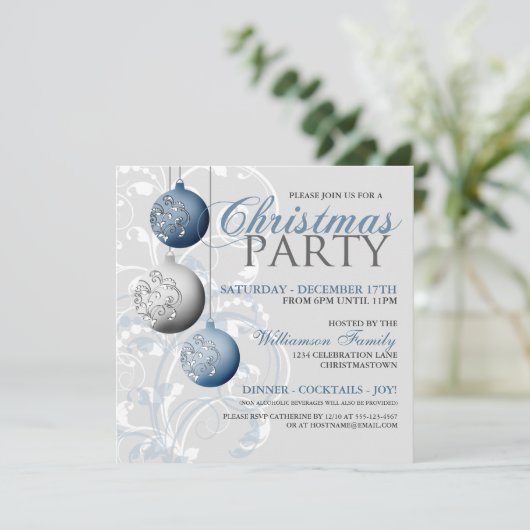 Feitelijke uitnodiging voor kerstfeest (Staand voorkant)