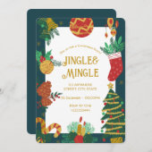 Feitelijke uitnodiging voor kerstfeest (Voorkant / Achterkant)