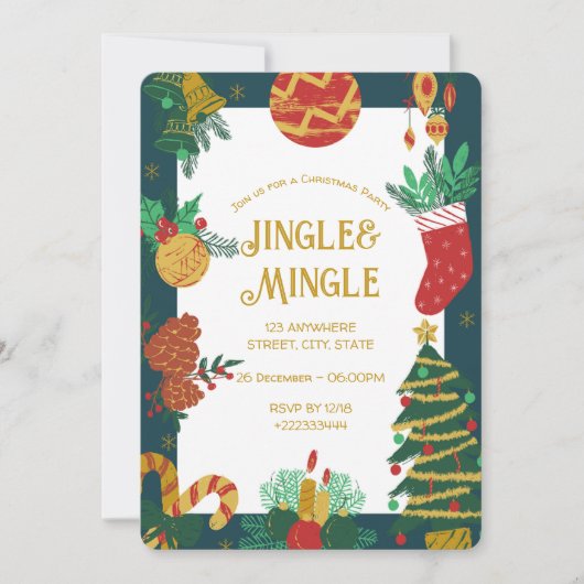 Feitelijke uitnodiging voor kerstfeest (Voorkant)