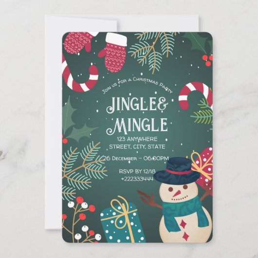 Feitelijke uitnodiging voor kerstfeest (Voorkant)