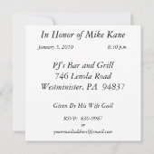 Feitelijke uitnodigingen van de 30e verjaardag van (Achterkant)