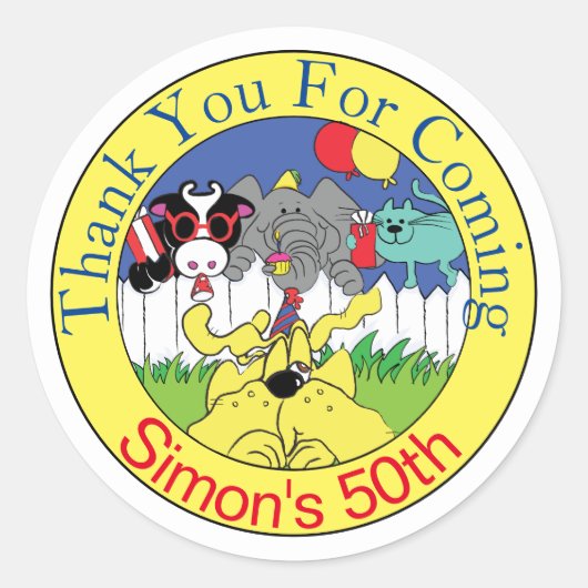 Feitelijke verjaardagsfeestdag voor dieren ronde sticker (Voorkant)