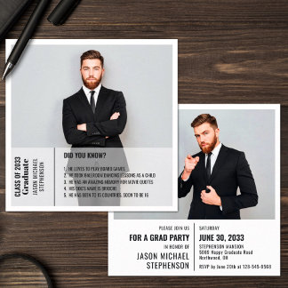 Feiten 2 foto moderne afstuderen aankondiging