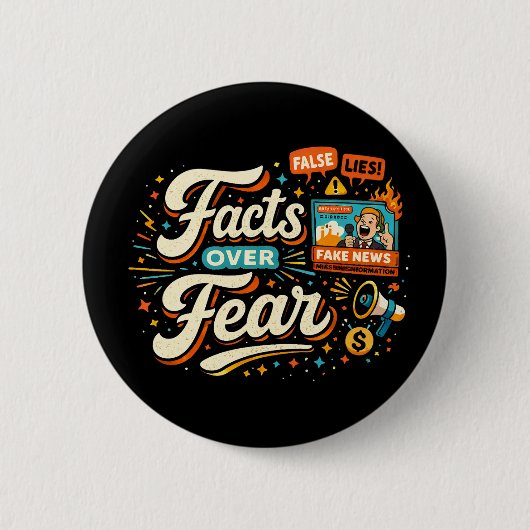 Feiten Boven Angst Ronde Button 5,7 Cm (Voorkant)