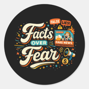 Feiten Boven Angst Ronde Sticker