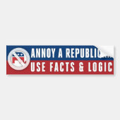 Feiten en logische annoie gebruiken als republikei bumpersticker (Voorkant)