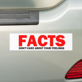 Feiten geven niet om je gevoelens (rood) bumpersticker (Op auto)