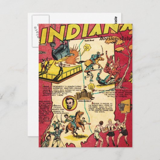 Feiten over Indiana Briefkaart (Voorkant / Achterkant)