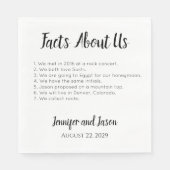 Feiten over ons huwelijk in Napkins Servet (Voorkant)