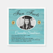 Feiten over verjaardagsfeest zonnebloem teal hout servet (Voorkant)