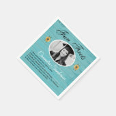 Feiten over verjaardagsfeest zonnebloem teal hout servet (Hoek)