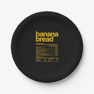 Feiten over voedingswaarde van bananenbrood Funny  Papieren Bordje