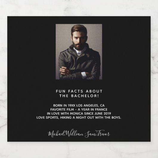 Feiten over vrijgezellenfeest foto bio zwarte vrie likeurfles etiket (Enkel label)