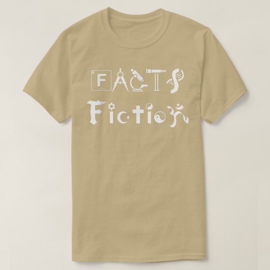 Feiten tegen Fiction, Science Religft Gift T-shirt (Design voorkant)