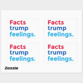 Feiten troef gevoelens rechthoekige sticker (Vel)