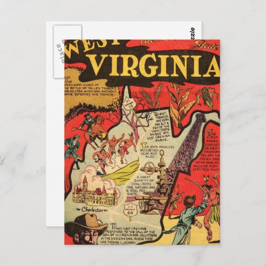 Feiten van West Virginia Briefkaart (Voorkant / Achterkant)