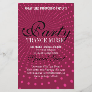 Feitenbrochure van de Funky Party Music Club Flyer