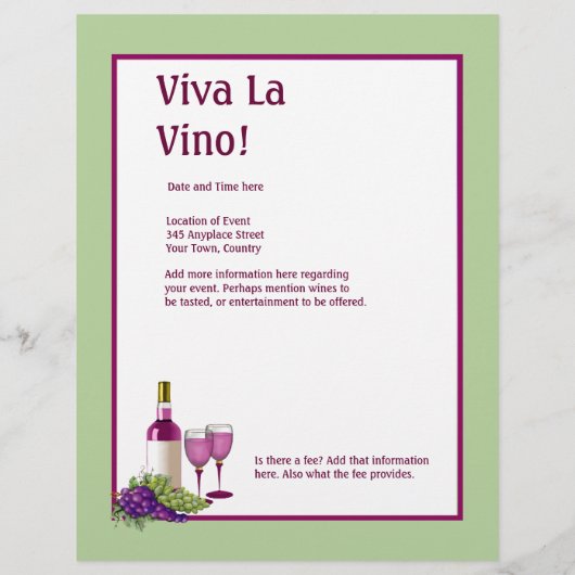 Feitenbrochure voor wijngebrande wijn flyer (Achterkant)