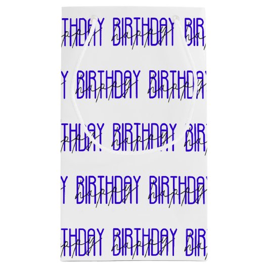 fel - blauw en zwart - gelukkig verjaardagsontwerp klein cadeauzakje (Achterkant)