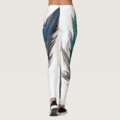 Fel blauw veren trio leggings (Achterkant)