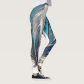 Fel blauw veren trio leggings (Rechts)
