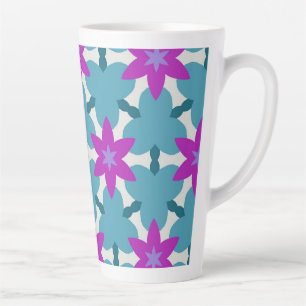 Fel blauwgroene en paarse stervormen PP4 Latte Mok