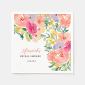 Fel bruisende boho-tuin bloem bruidsfeest servet (Voorkant)