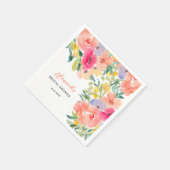 Fel bruisende boho-tuin bloem bruidsfeest servet (Hoek)