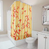 Fel Geel Rood Bamboe Planten Licht Douchegordijn (In situ)