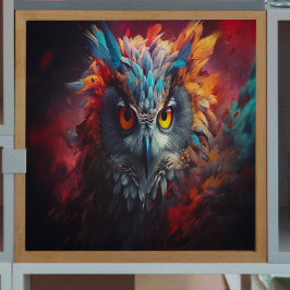 Fel gekleurd Uil Decoupage Tissue Papier