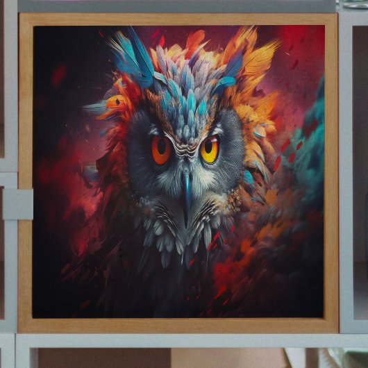 Fel gekleurd Uil Decoupage Tissue Papier