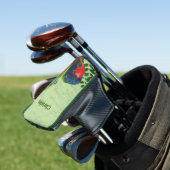 Fel gekleurde ara papegaai groene bladeren golfheadcover (Insitu)