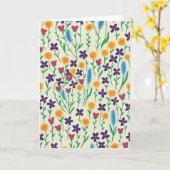 Fel gekleurde bloemige Waterverf Blank Kaart (Gele Bloem)